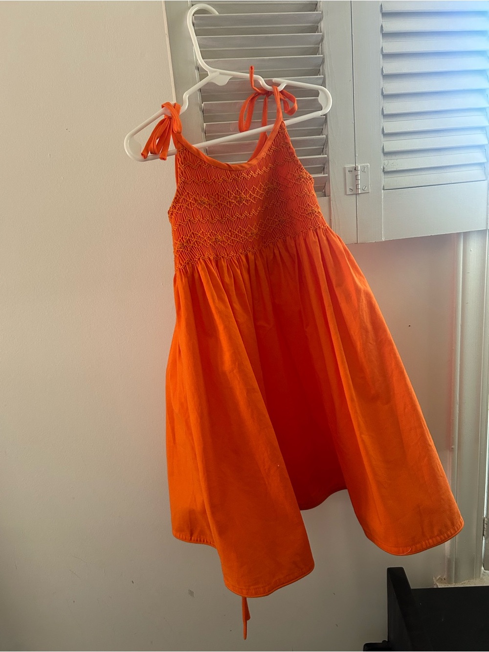 Smocked Orange Dress